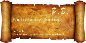 Paulcsenetz Dorina névjegykártya